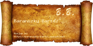 Baranszky Bartó névjegykártya